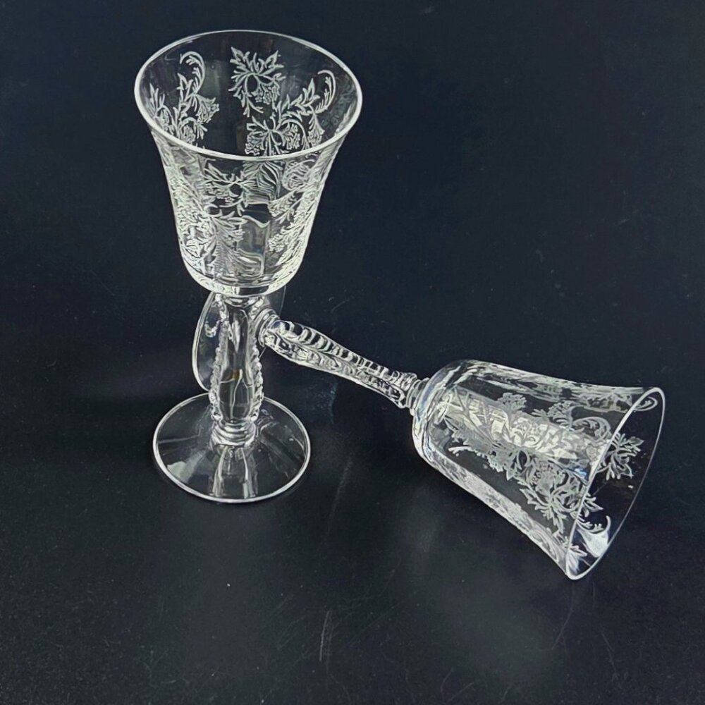 Vintage - Cordial Heather by Fostoria - Set of 2 - 4" Tall